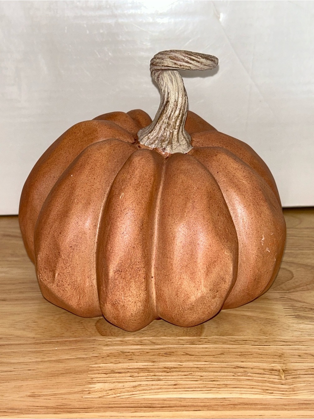 Hobby Lobby Rust Orange and Tan Resin Pumpkin - Fall Décor